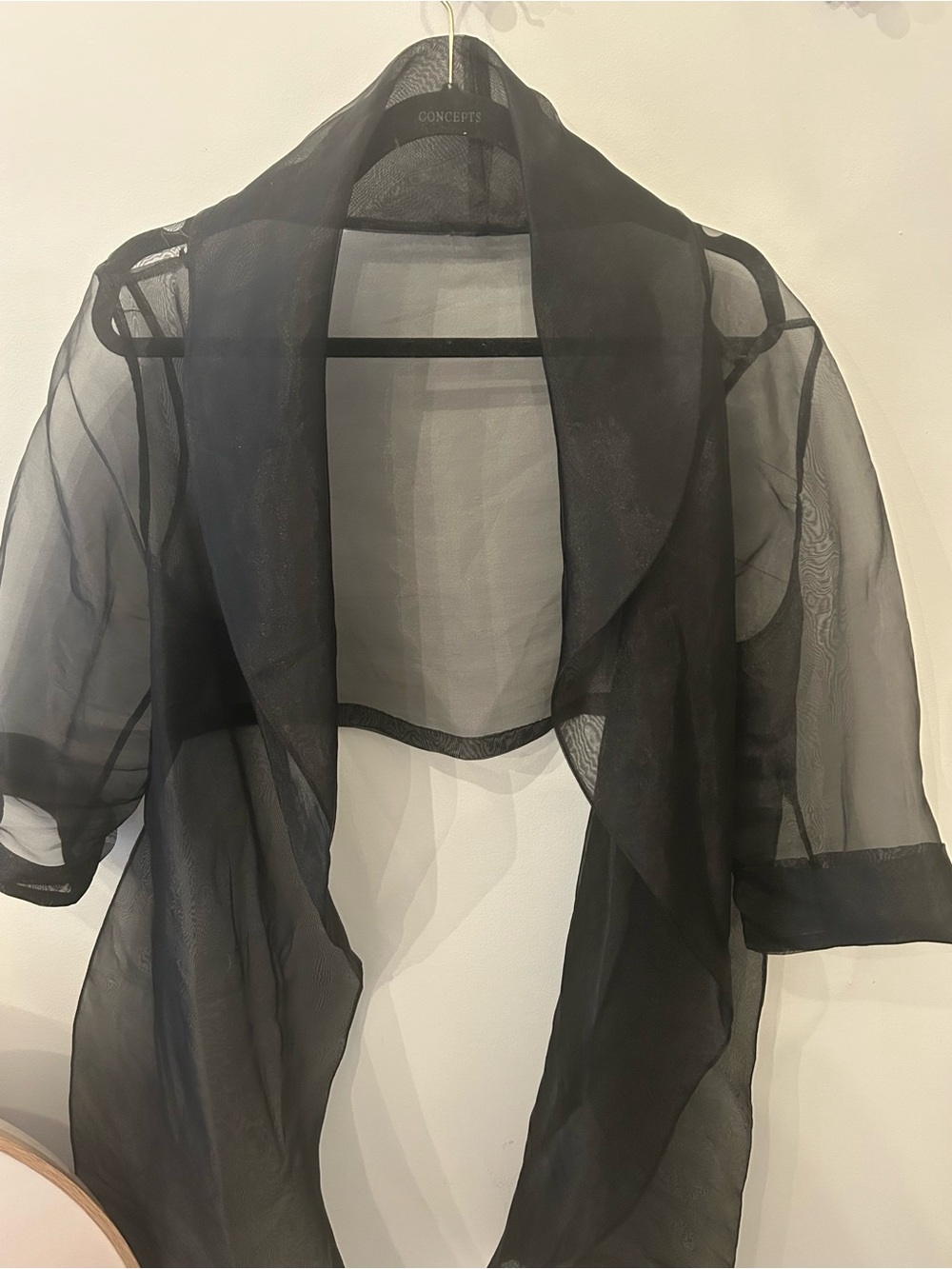 Black Sheer Wrap Shrug for Women